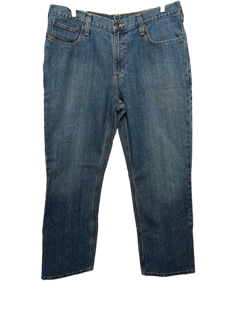 Carhartt Relaxed Fit Jeans Mens 36x30 Blue Denim Workwear Pants 101483-980